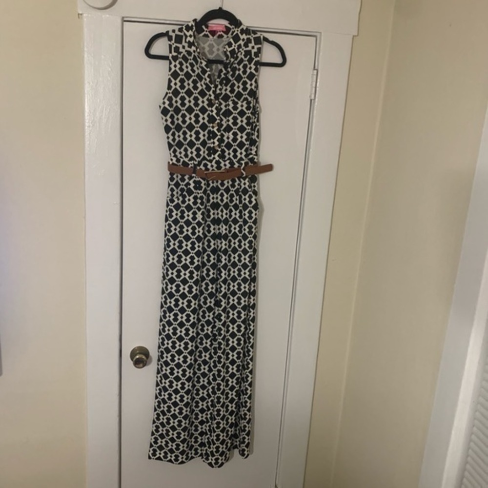 Xtaren Black & White Jumpsuit with Belt Size Small